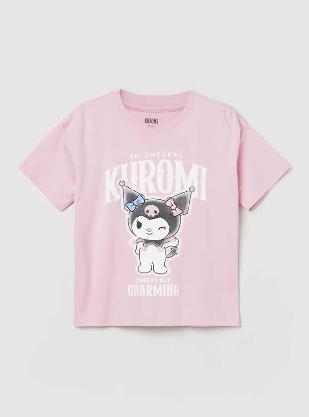 Girls Kuromi Printed T-shirts - Pack of 2