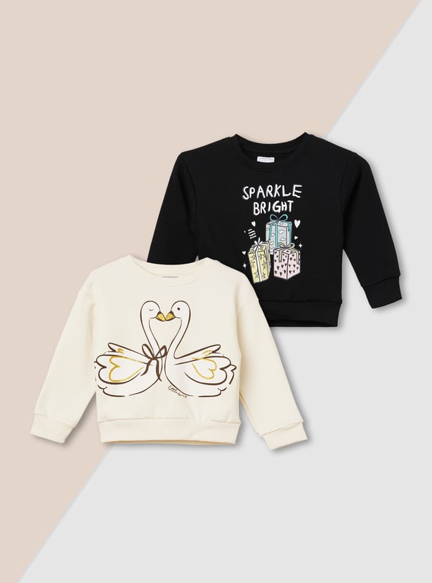 Girls Printed Sweatshirt - Pack of 2