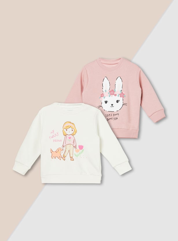 Girls Printed Sweatshirt - Pack of 2