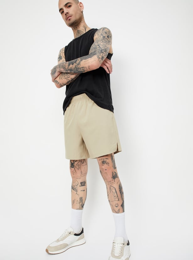 Men Solid Sports Shorts - Pack of 2