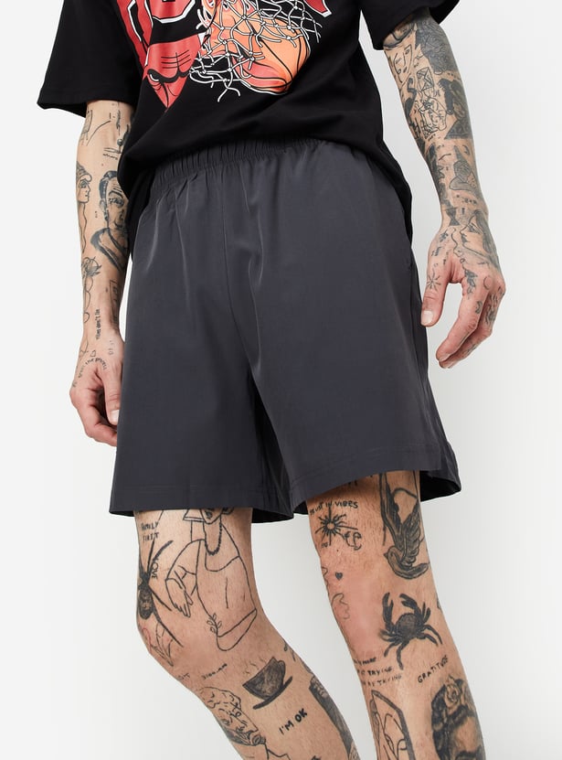 Men Solid Sports Shorts - Pack of 2