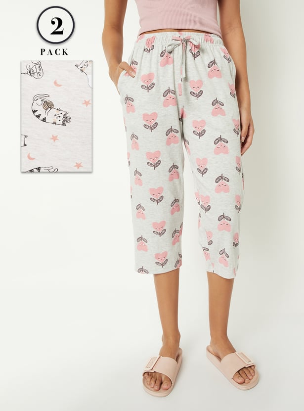 Women Printed Capris - Pack of 2
