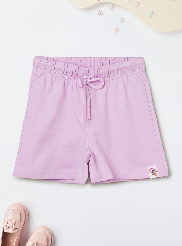 Girls Solid Shorts - Pack of 2
