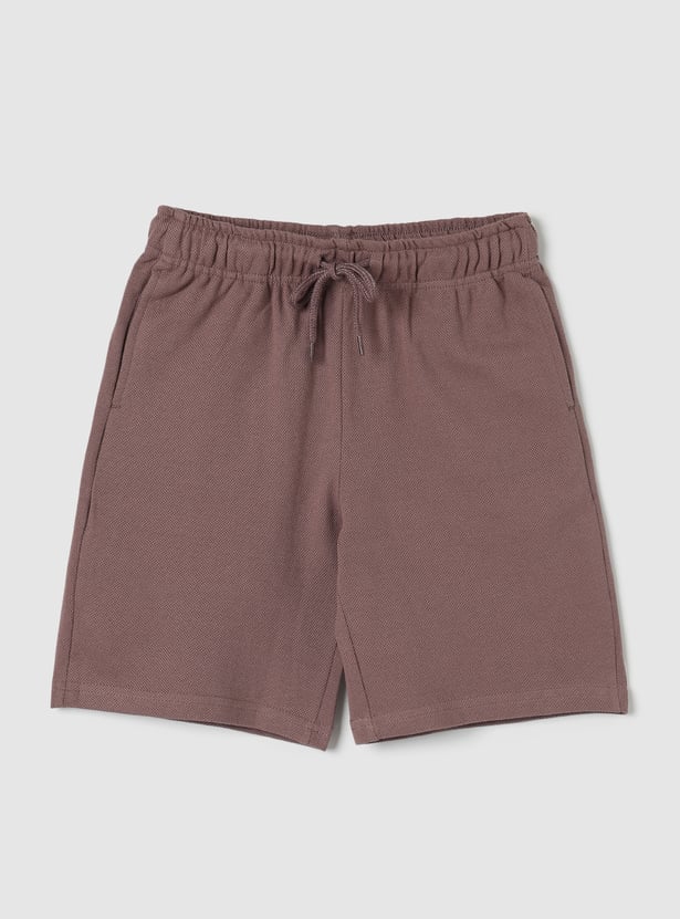 Boys Solid Shorts - Pack of 2