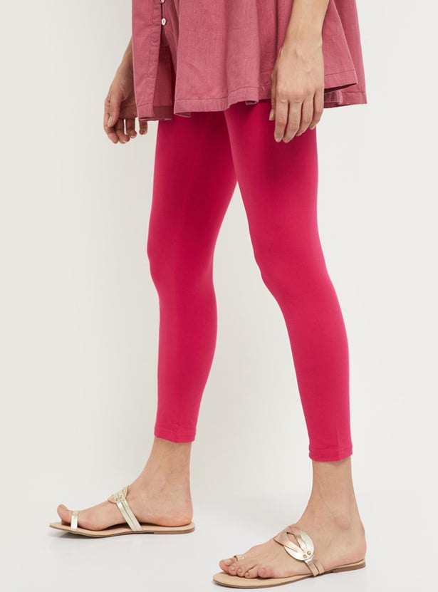 Women Solid Ankle-Length Leggings - Pack of 2