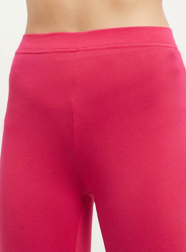 Women Solid Ankle-Length Leggings - Pack of 2