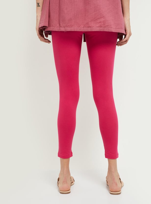 Women Solid Ankle-Length Leggings - Pack of 2