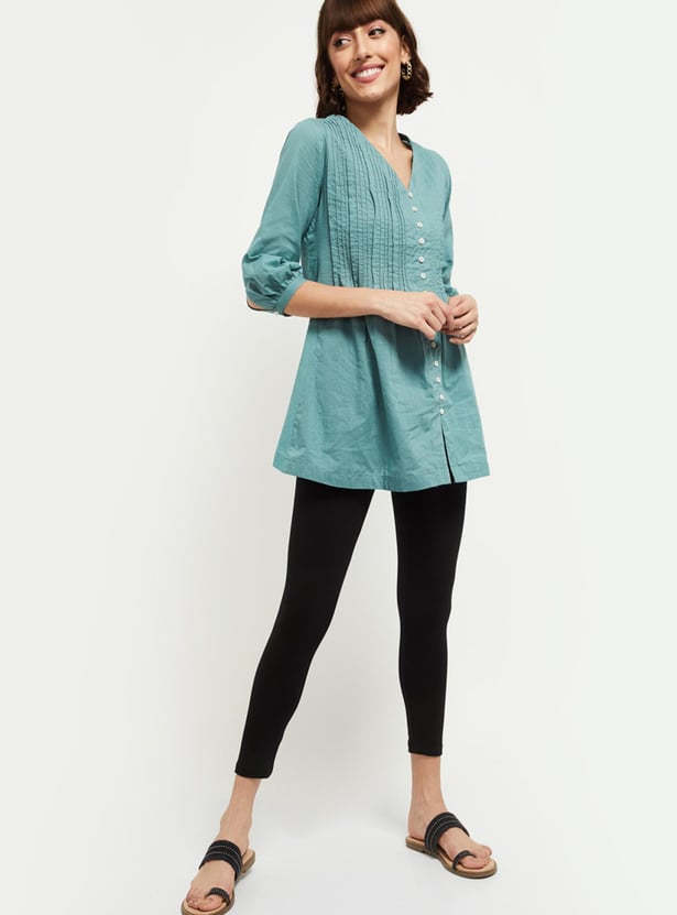 Women Solid Ankle-Length Leggings - Pack of 2