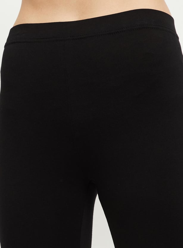 Women Solid Ankle-Length Leggings - Pack of 2