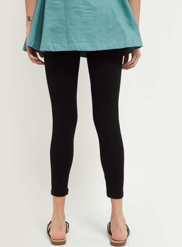 Women Solid Ankle-Length Leggings - Pack of 2
