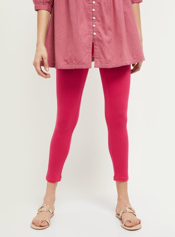 Women Solid Ankle-Length Leggings - Pack of 2