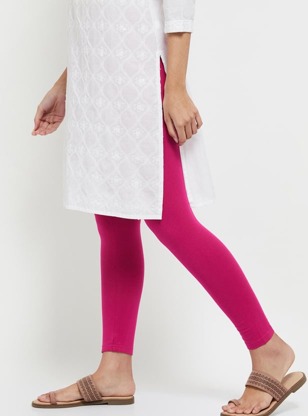 Women Solid Ankle-Length Leggings - Pack of 2