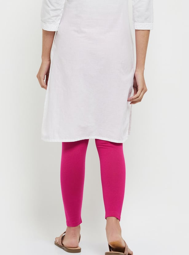 Women Solid Ankle-Length Leggings - Pack of 2