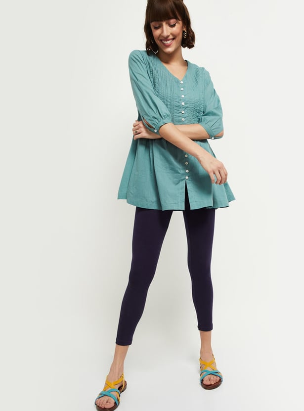 Women Solid Ankle-Length Leggings - Pack of 2