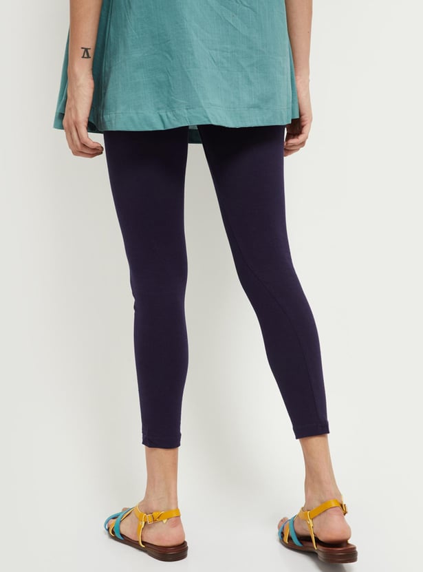 Women Solid Ankle-Length Leggings - Pack of 2