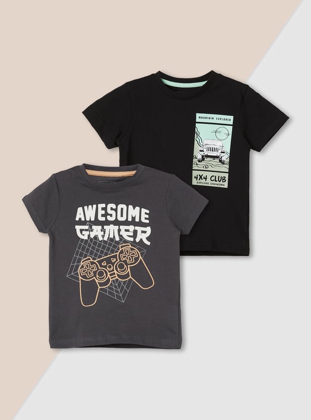 Boys Printed T-shirt - Pack of 2