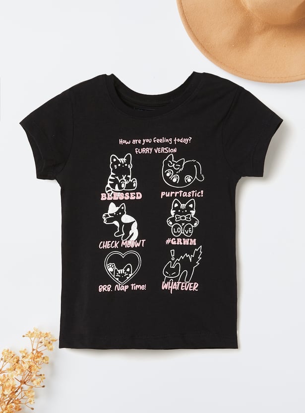 Girls Printed T-shirts - Pack of 2
