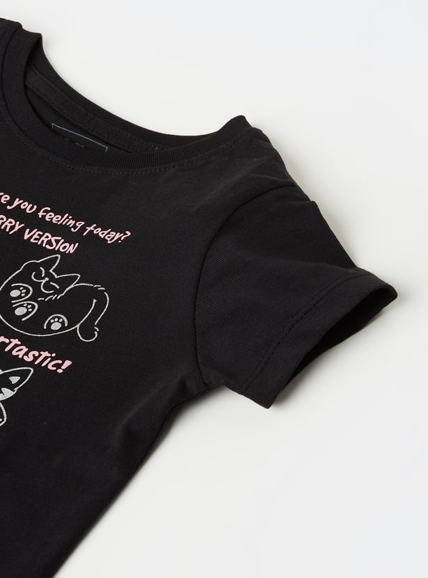 Girls Printed T-shirts - Pack of 2