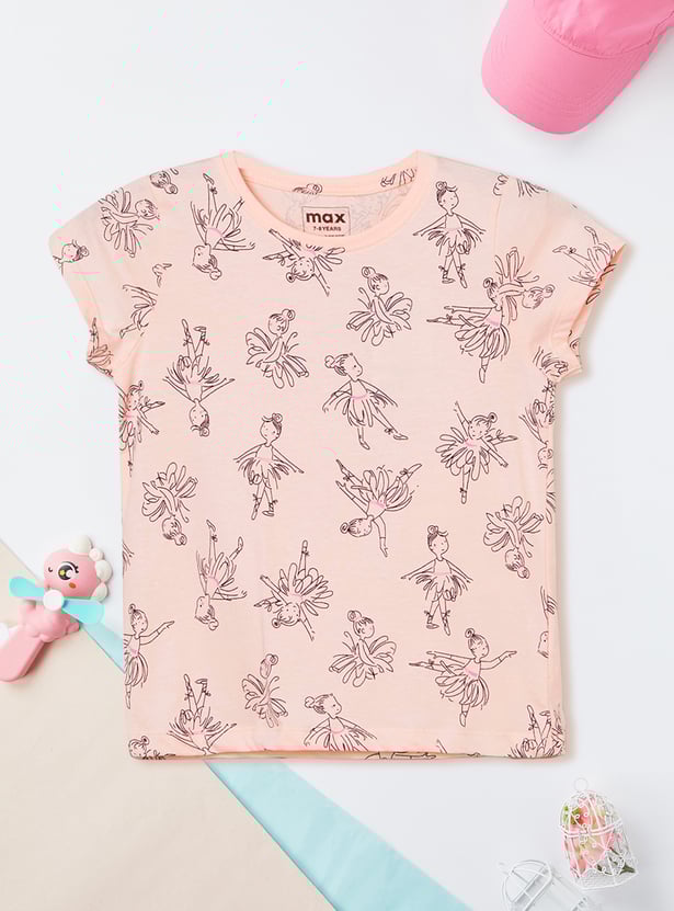 Girls Printed T-shirt - Pack of 2