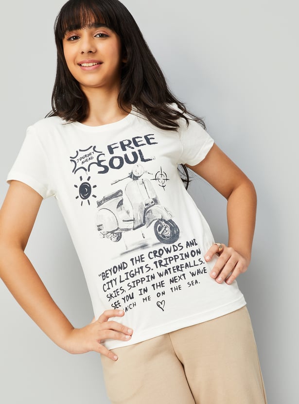 Girls Printed T-shirt - Pack of 2