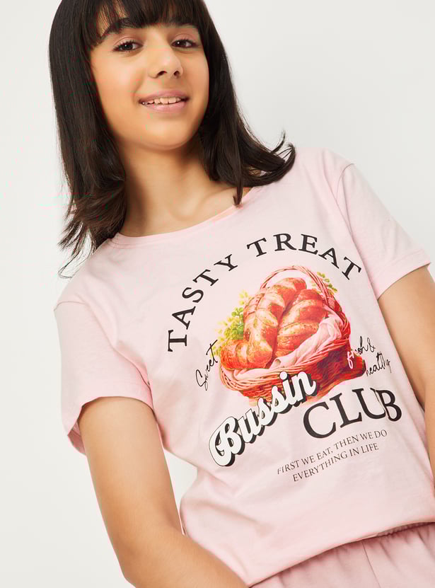 Girls Printed T-shirt - Pack of 2