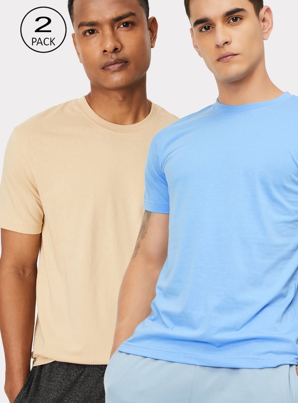 Men Solid Lounge T-shirt - Pack of 2
