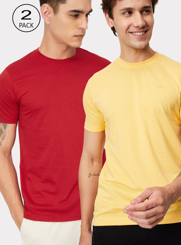 Men Solid Lounge T-shirt - Pack of 2