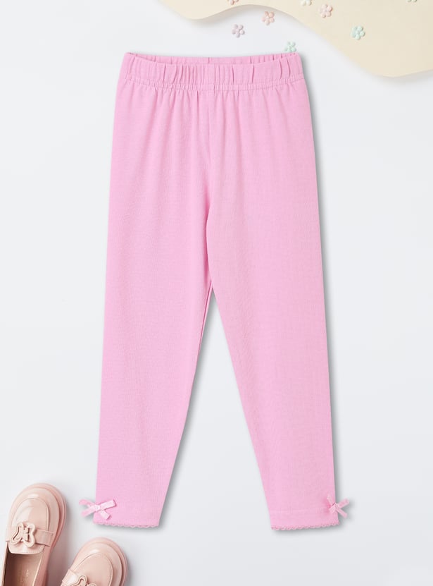 Girls Solid Leggings - Pack of 2