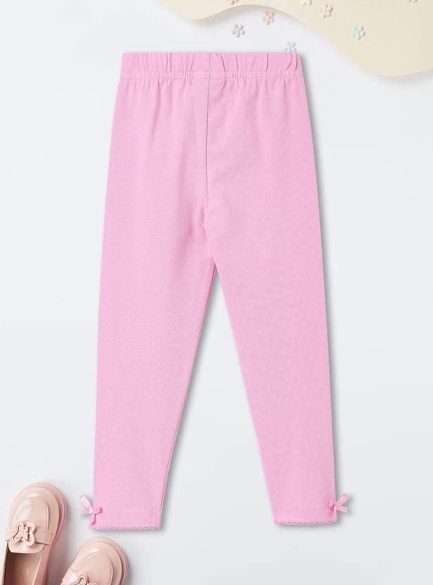 Girls Solid Leggings - Pack of 2