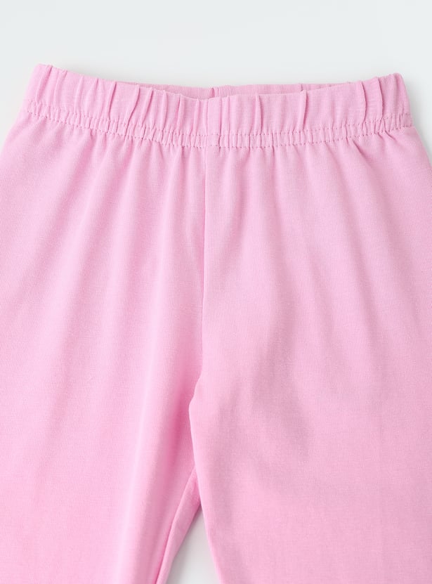 Girls Solid Leggings - Pack of 2