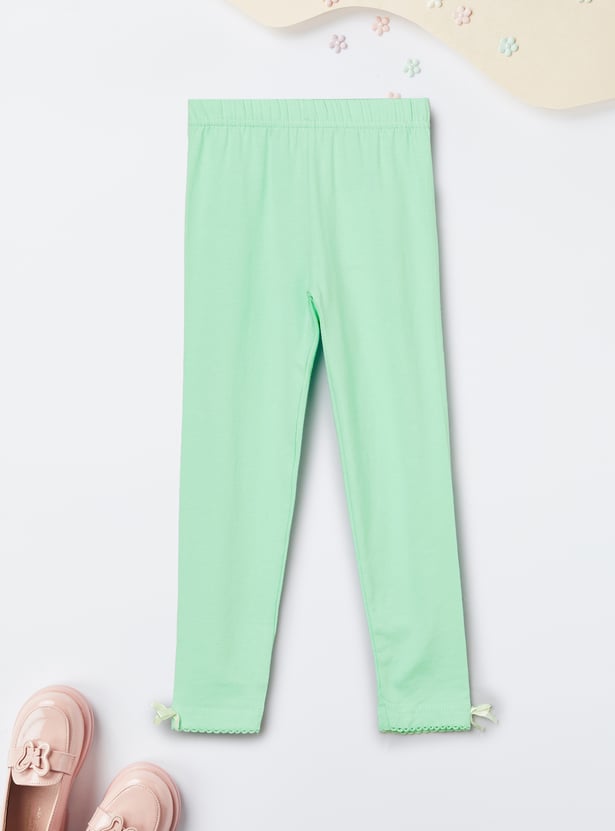 Girls Solid Leggings - Pack of 2