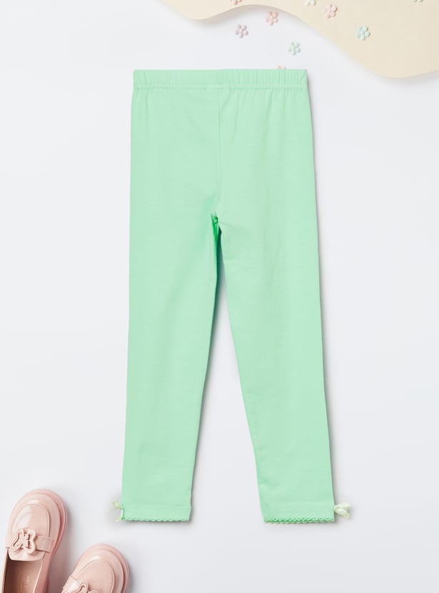 Girls Solid Leggings - Pack of 2