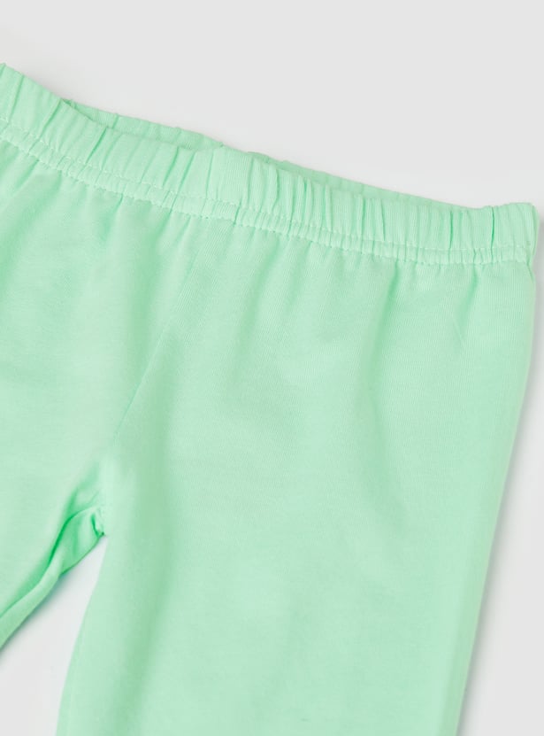 Girls Solid Leggings - Pack of 2