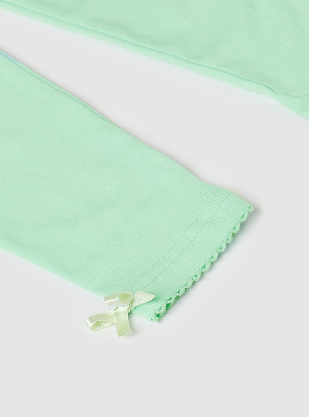 Girls Solid Leggings - Pack of 2