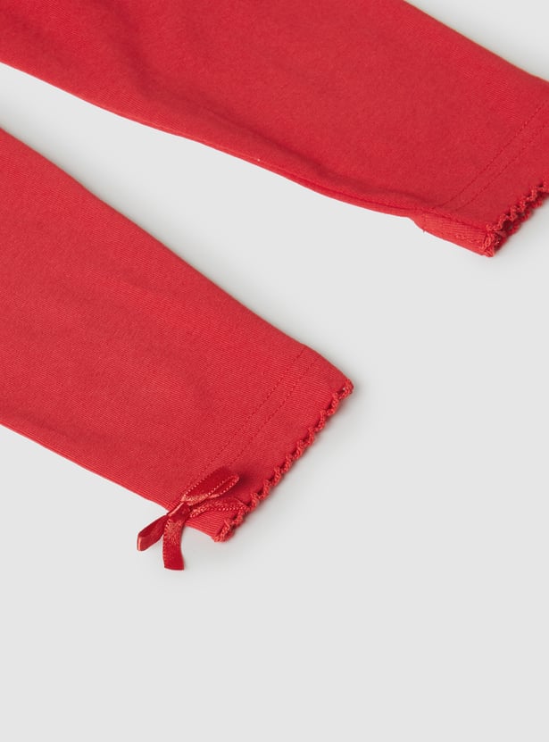 Girls Solid Leggings - Pack of 2