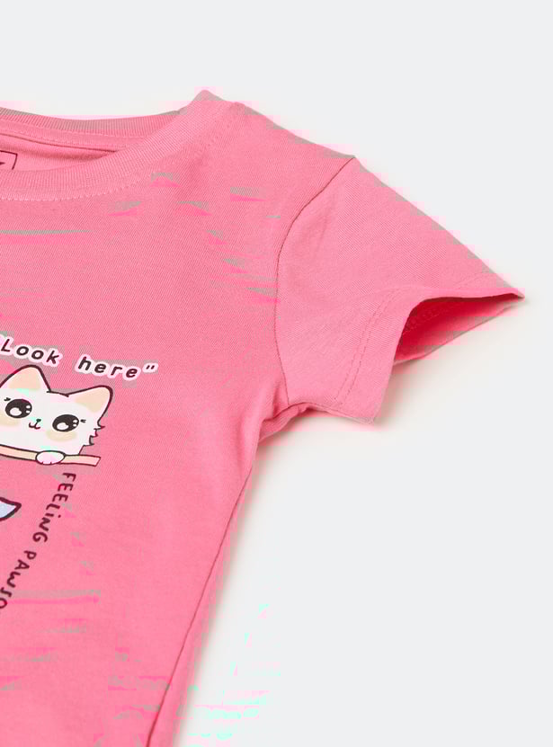 Girls Printed T-shirt - Pack of 2