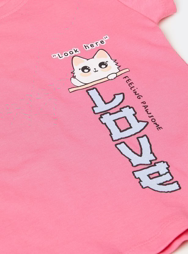 Girls Printed T-shirt - Pack of 2