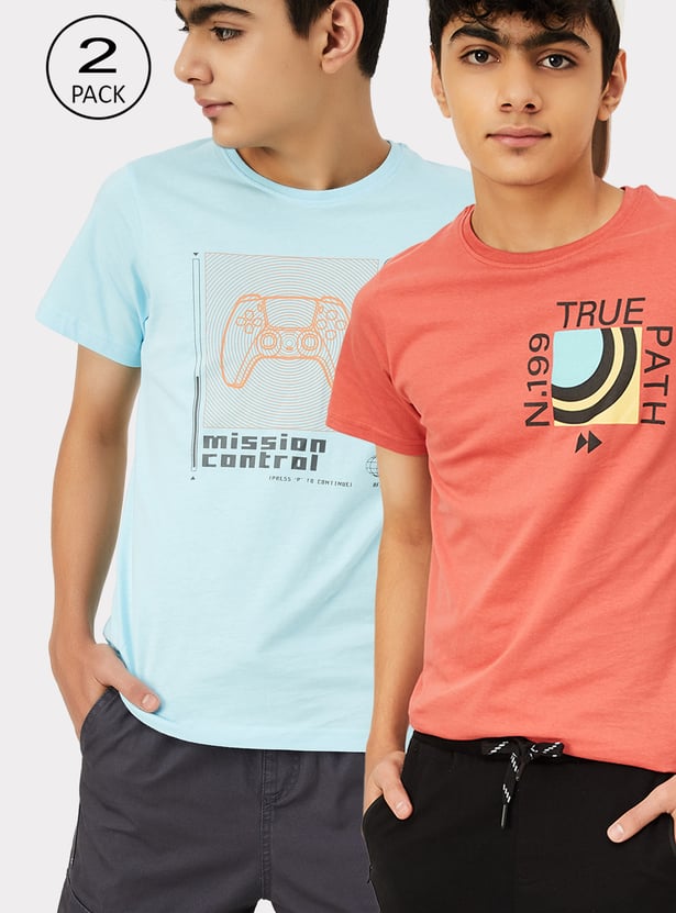 Boys Printed T-shirt - Pack of 2
