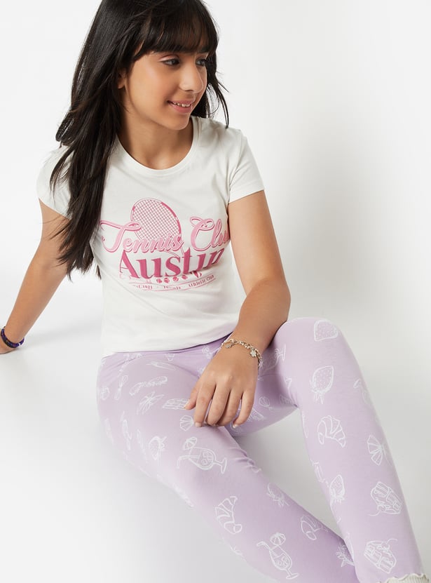 Girls Printed T-shirt - Pack of 2