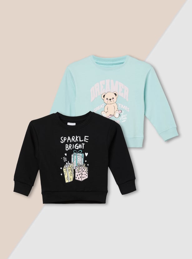 Girls Printed Sweatshirt - Pack of 2