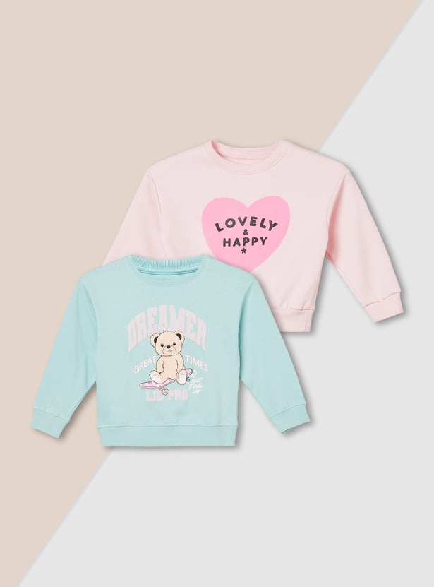 Girls Printed Sweatshirt - Pack of 2