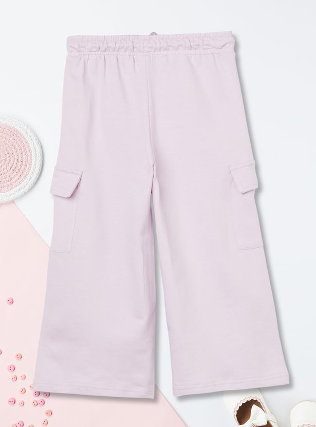 Girls Solid Cargo Trousers
