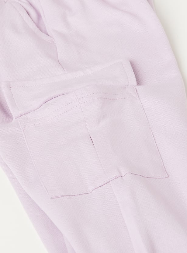 Girls Solid Cargo Trousers