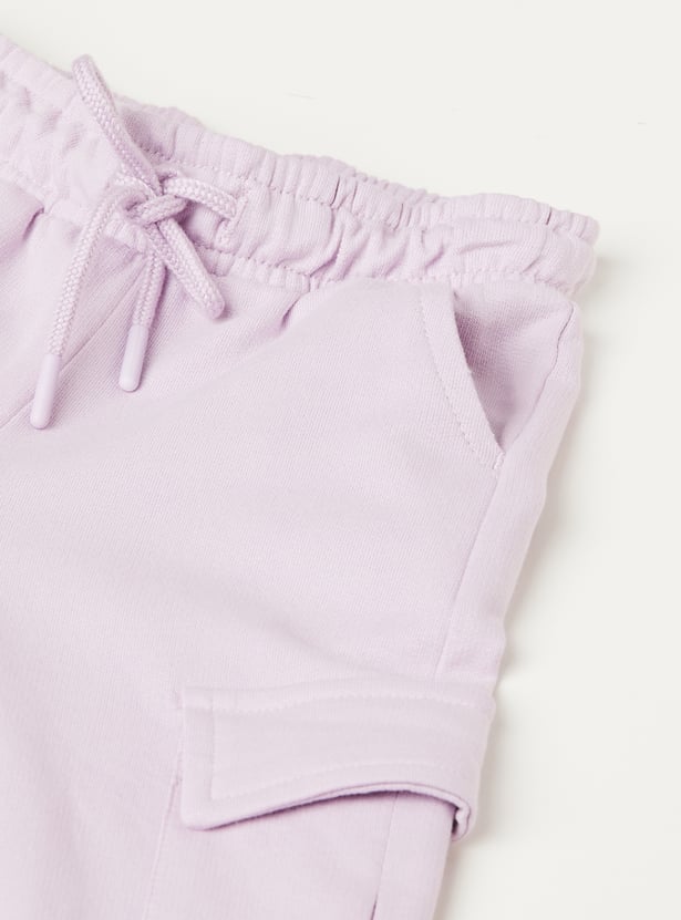 Girls Solid Cargo Trousers