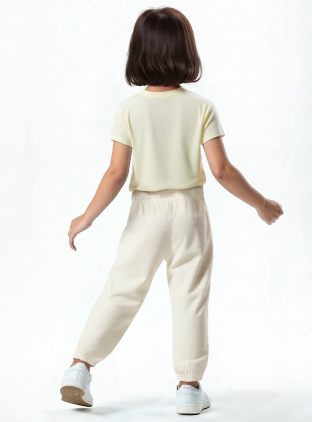 Girls Solid Joggers - Pack of 2