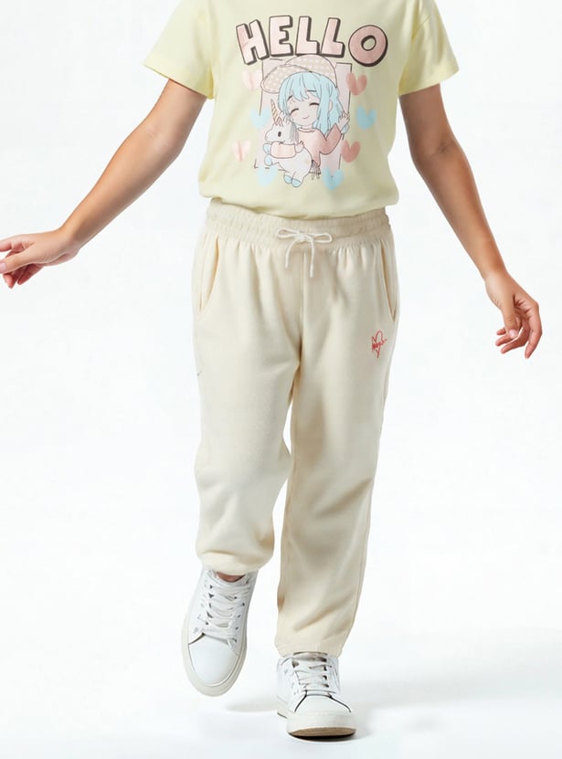 Girls Solid Joggers - Pack of 2