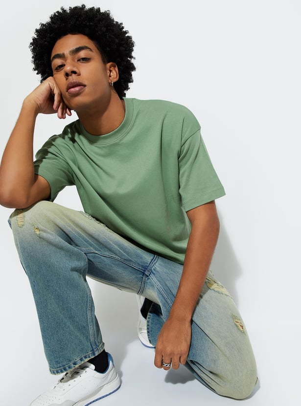 URB_N Men Solid Oversized T-shirt - Pack of 2