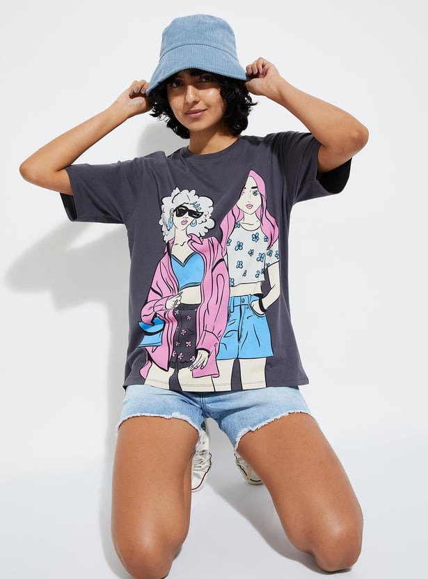 URB_N Women Printed T-shirt - Pack of 2