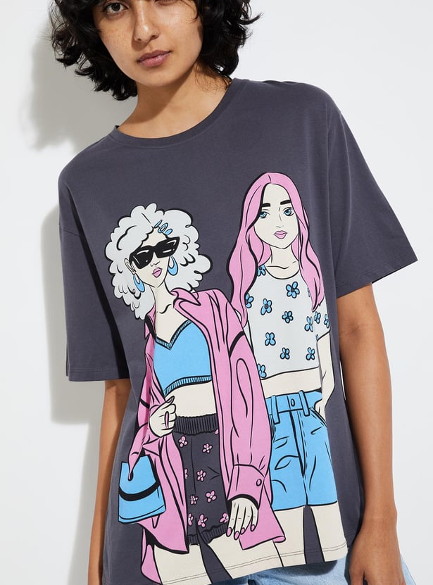 URB_N Women Printed T-shirt - Pack of 2