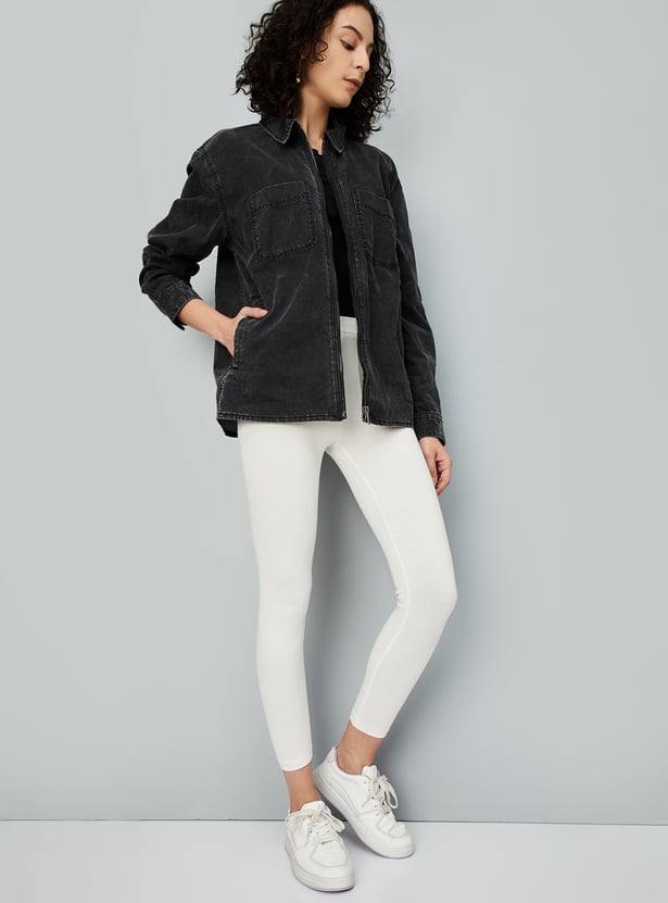 Women Solid Ankle-Length Leggings - Pack of 2